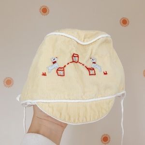 Vintage Corduroy Baby Bonnet